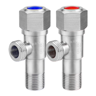 角阀304不锈钢三角阀门开关水家用马桶热水器进水冷一进二出加长