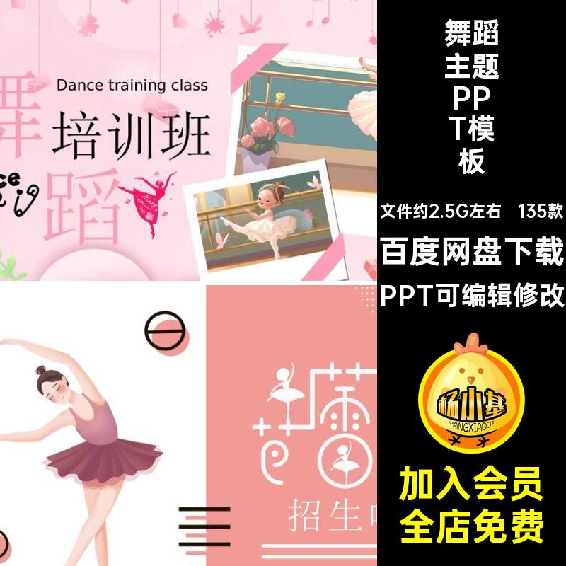 135款街舞舞蹈主题PPT模板儿童成人跳舞才艺招生艺术芭蕾社团课件