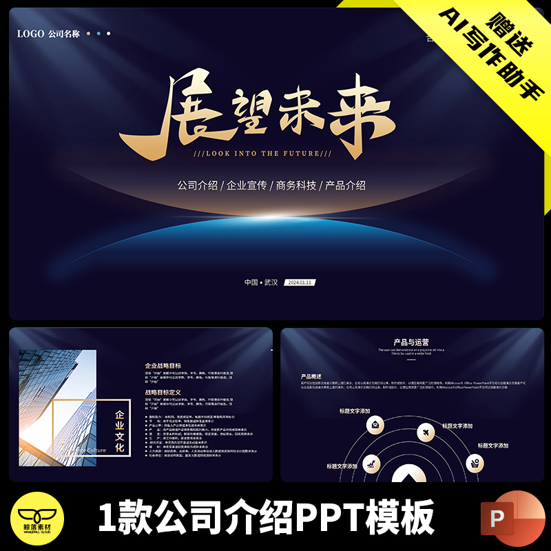 高端大气黑金高级感科技风企业公司品牌简介项目产品介绍PPT模板