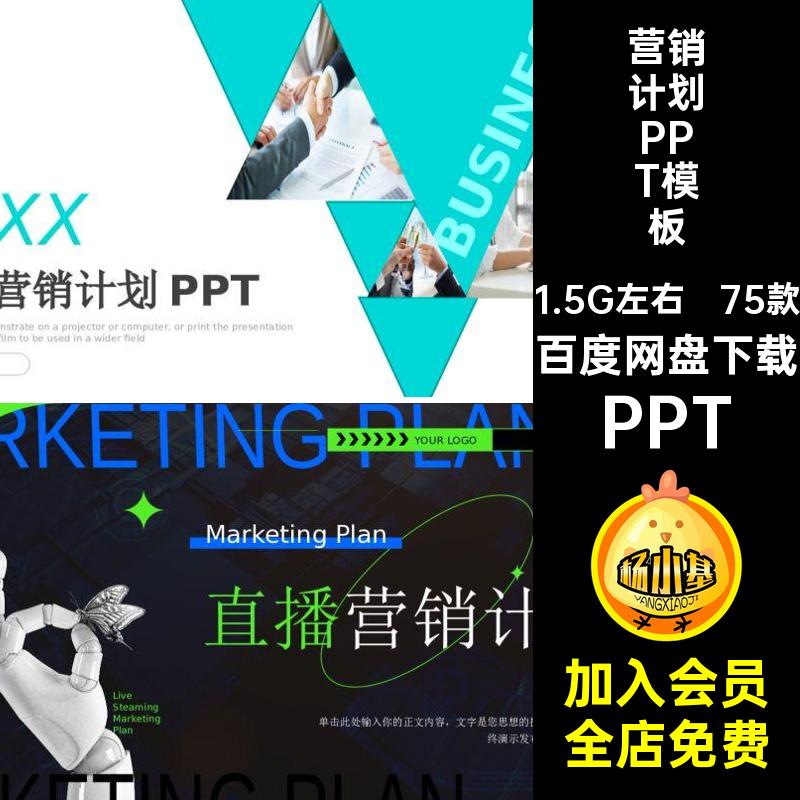 业绩分析报告PPT销售策划企业公司75款素材计划市场营销模板ppt