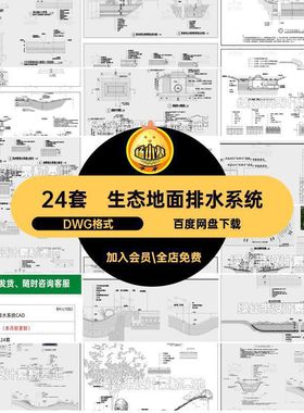 24套沟地面排水系统大样施工DWG格式图海绵节点城市详图图大水花