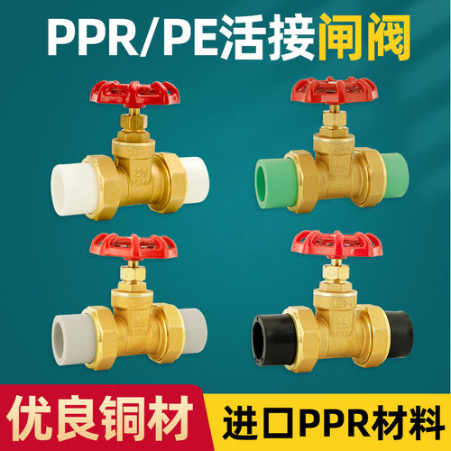 百战PPR双活接闸阀全铜