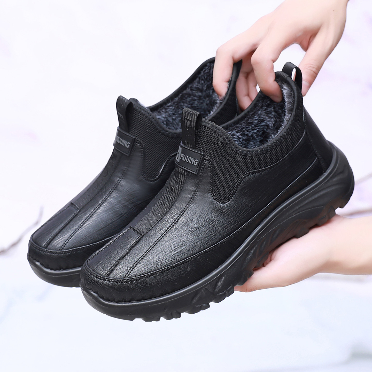 老北京男防水防滑软底老人布鞋