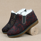 冬季 奶奶棉鞋 老人羊毛棉靴老北京布鞋 加绒保暖防滑妈妈33到43大码