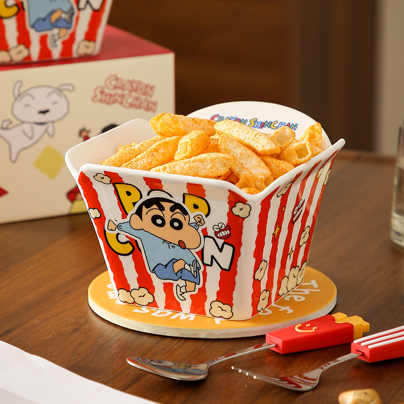 蜡笔小新爆米花碗可爱薯条碗大容量学生宿舍陶瓷泡面碗水果沙拉碗,餐饮具,碗,淘宝优惠券,粉丝福利购,淘宝优惠卷