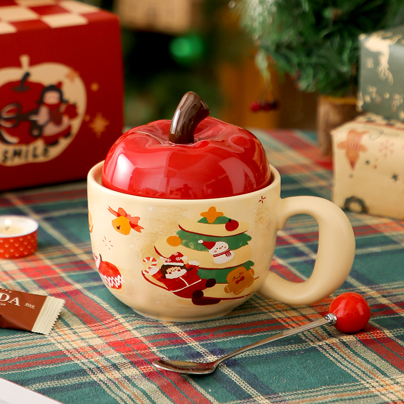 苹果造型马克杯圣诞节礼物杯子