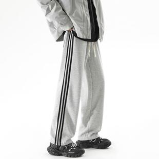 City Hipster 直筒裤男冬季2025年新款卫裤重磅340克加绒休闲长裤