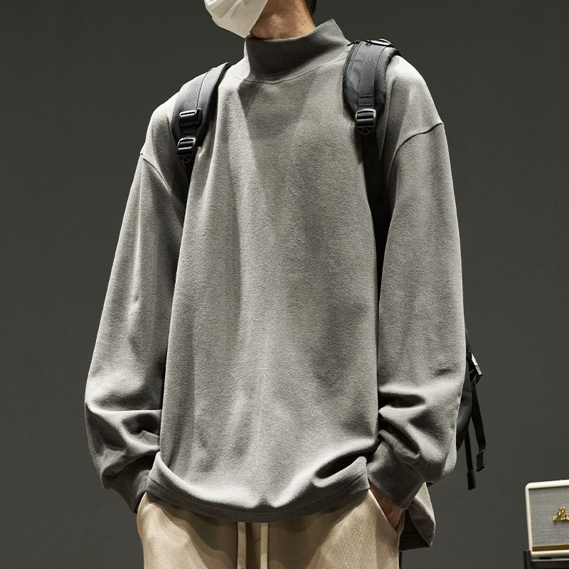 Y 德绒打底衫男女款秋冬加绒半高领长袖t恤男生秋季内搭衣服秋装