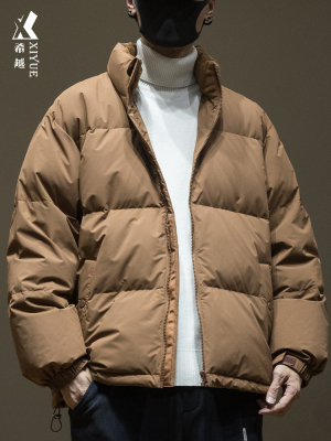 希越新国标白鸭绒羽绒服男士2025冬季新款大码男生外套男款面包服