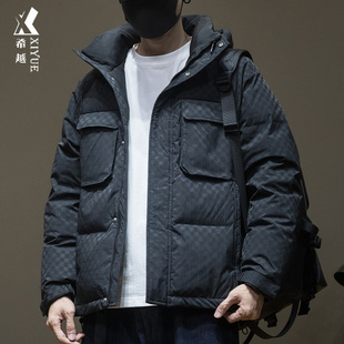 羽绒服男士冬季2025新款棉袄宽松大码加大加肥男款棉服连帽外套潮