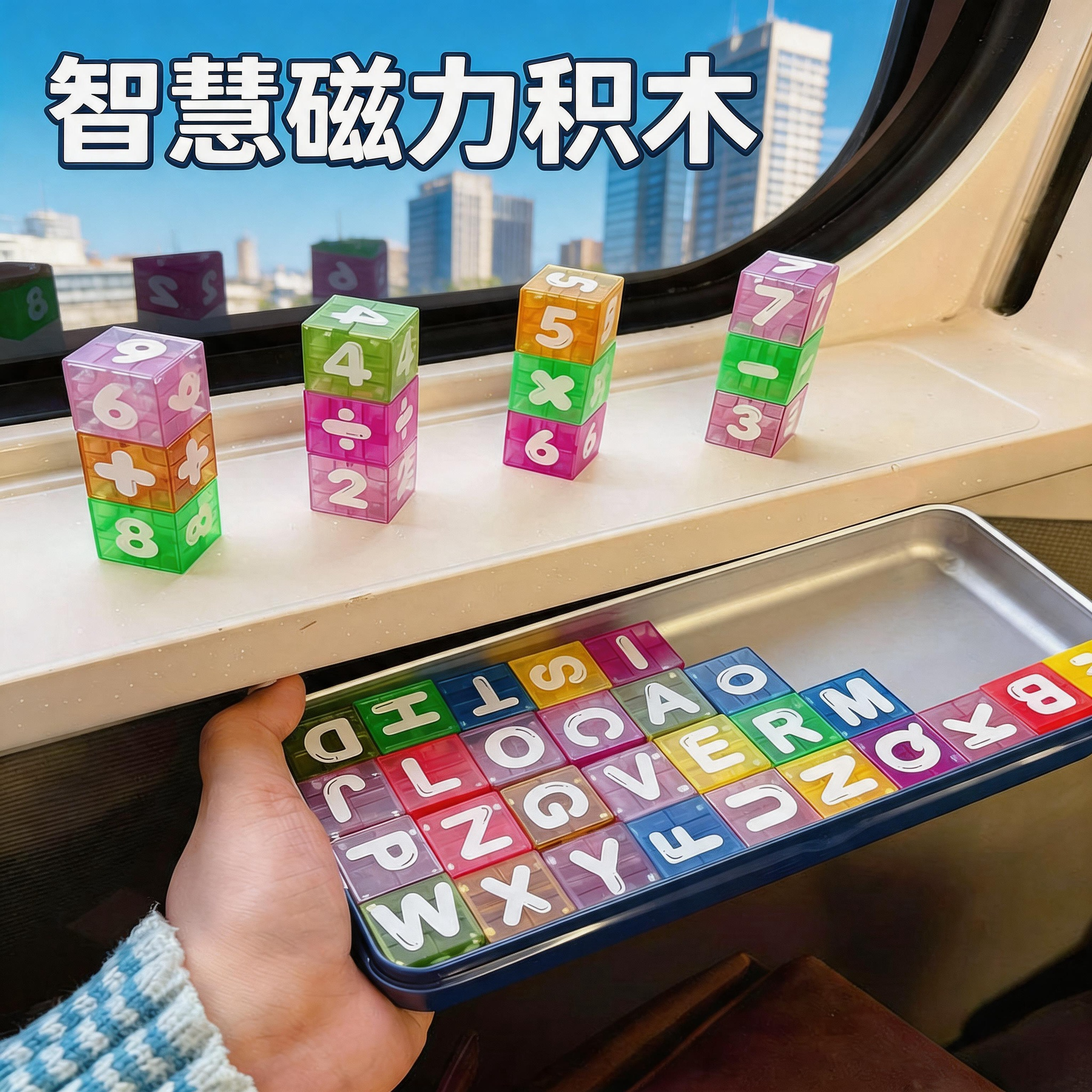 数字字母磁力方块儿童益智玩具男女孩开发大脑思维宝宝早教礼物