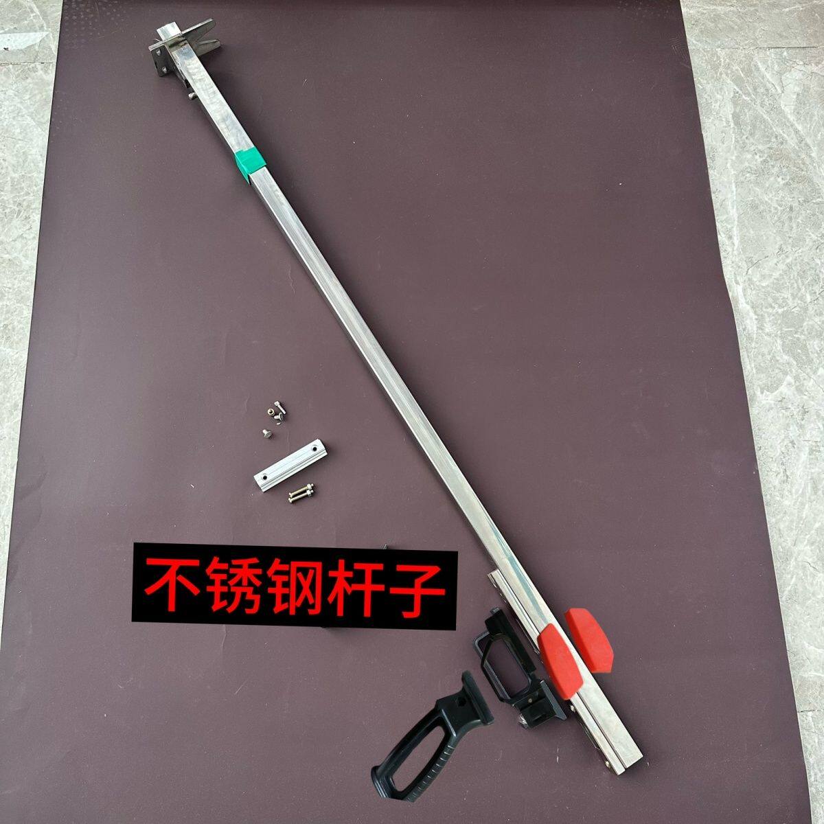 新款不锈钢打好开孔弹弓两截伸缩抄网杆单杆无缝伸缩大拉锯长杆