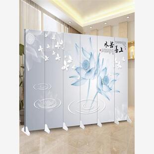 新中式屏风隔断办公室客厅玄关遮挡简约现代直播间背景装饰可移动