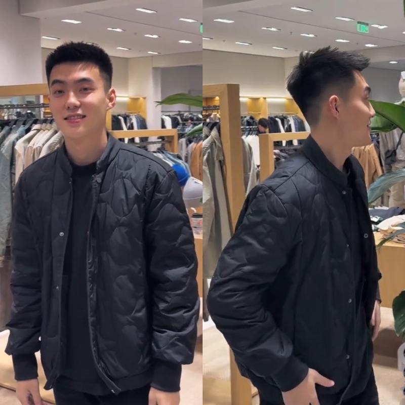 冬季新款棉服时尚棒球服男修身潮棉衣