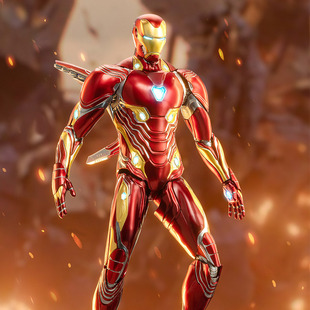 中动玩具14寸钢铁侠MK50发光版关节可动漫威复仇者联盟手办36厘米