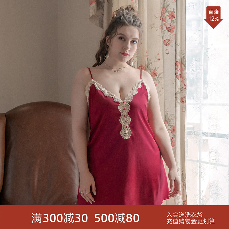 宽松透气大码性感薄款吊带家居服