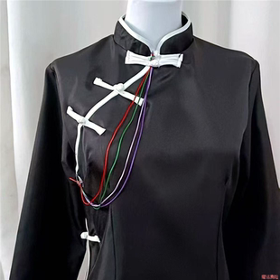 头七怪谈怀蕴清cos服民国时期黑色修身马褂旗袍外穿