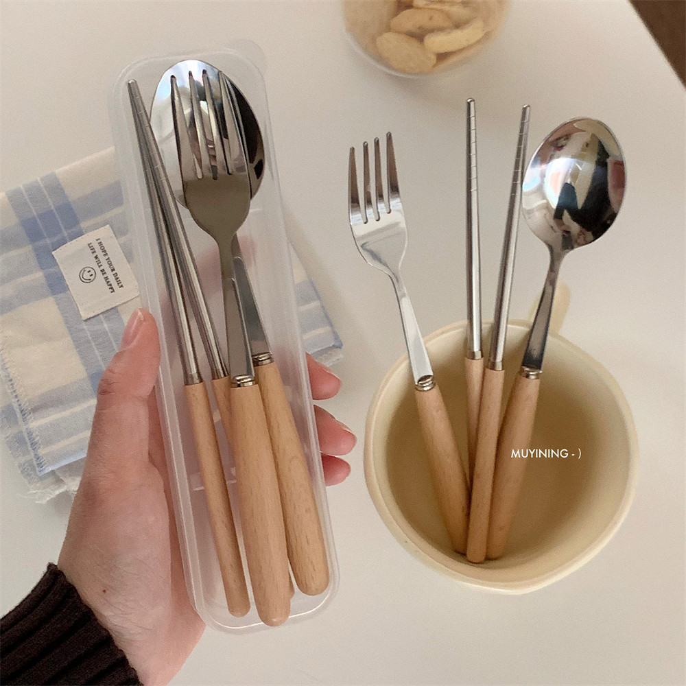 一木宁高颜值便携木质餐具套装图片
