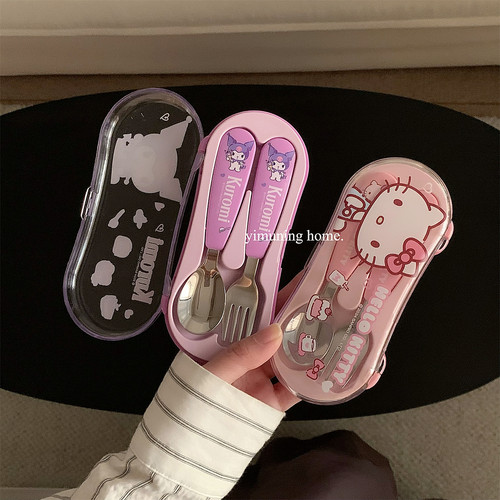 库洛米HelloKitty304不锈钢餐具