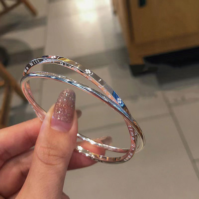 双环四叶草手镯女夏小众设计感气质精美手环甜美感送女友礼物