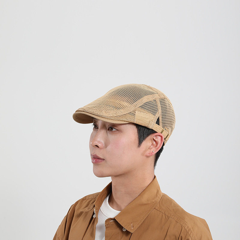 帽子男潮夏天贝雷帽女透气网帽鸭嘴网眼前进夏季潮流大帽檐鸭舌帽
