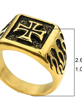 亚马逊爆款跨境维京雷神之锤狼头戒指 男士复古符文钛钢指环