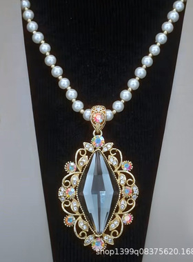 感设计超闪灰色菱形毛衣链网红爆款轻奢小众精美百搭毛衣链