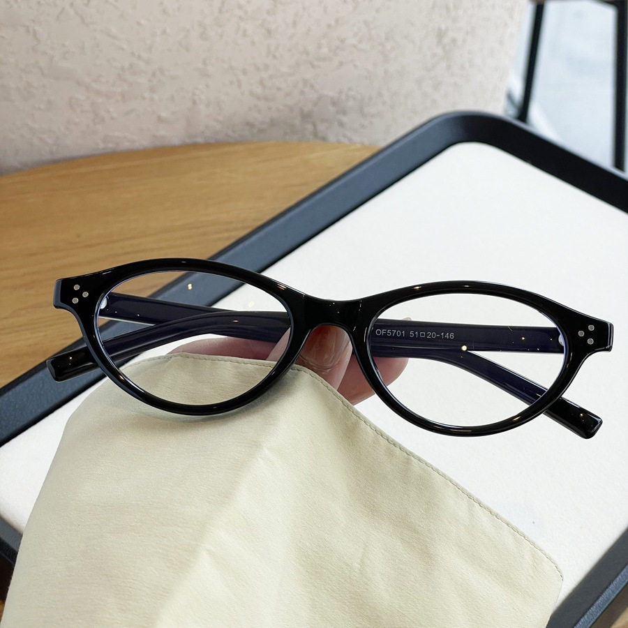 日本品质网红时尚TR90镜框女韩系书呆子椭圆形平光镜配高度数防蓝