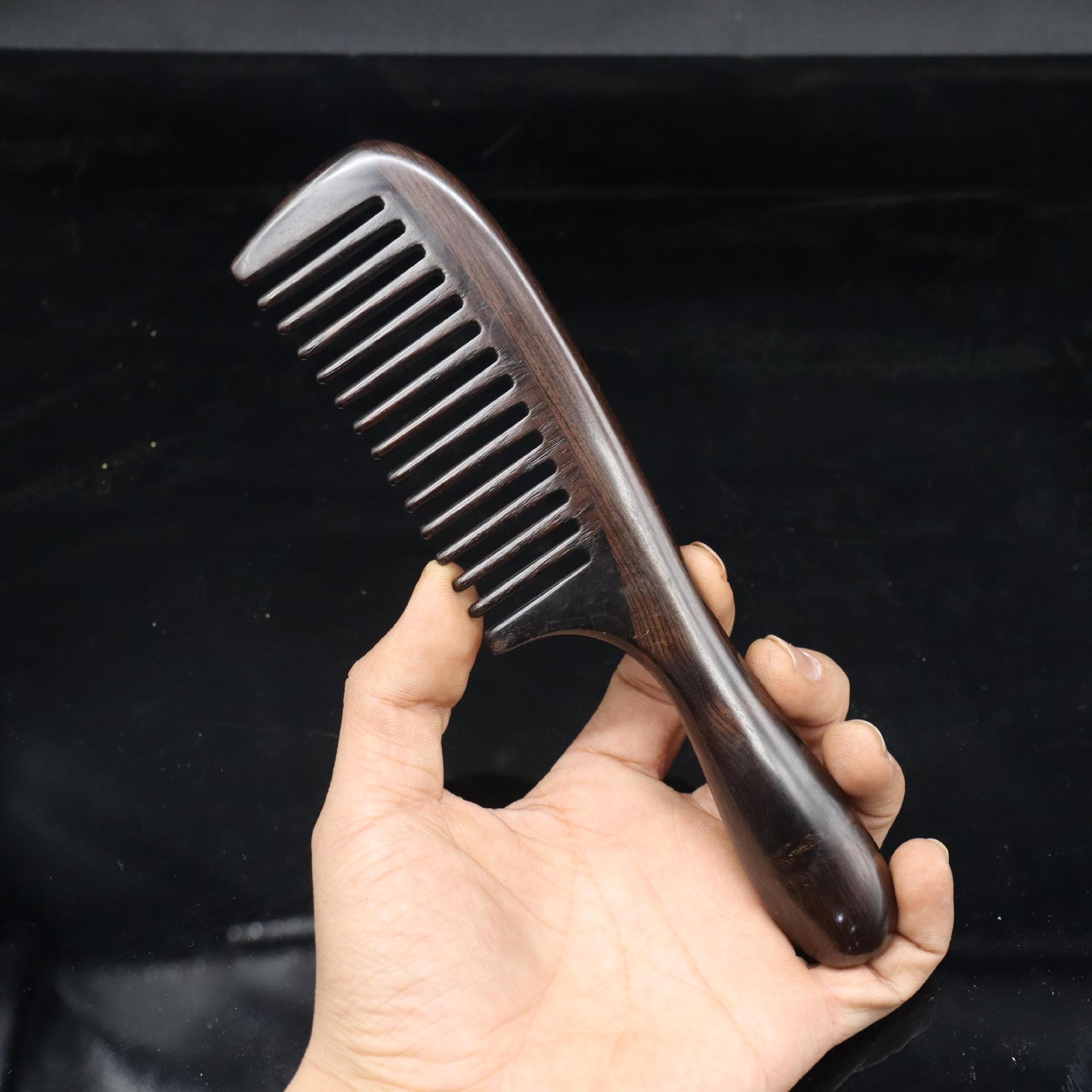 日本品质沉水紫光檀木梳子传统工艺榫卯拼接梳结实耐用红木礼品檀