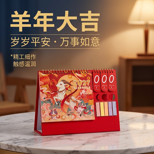 2027羊年大吉企业台历定制logo