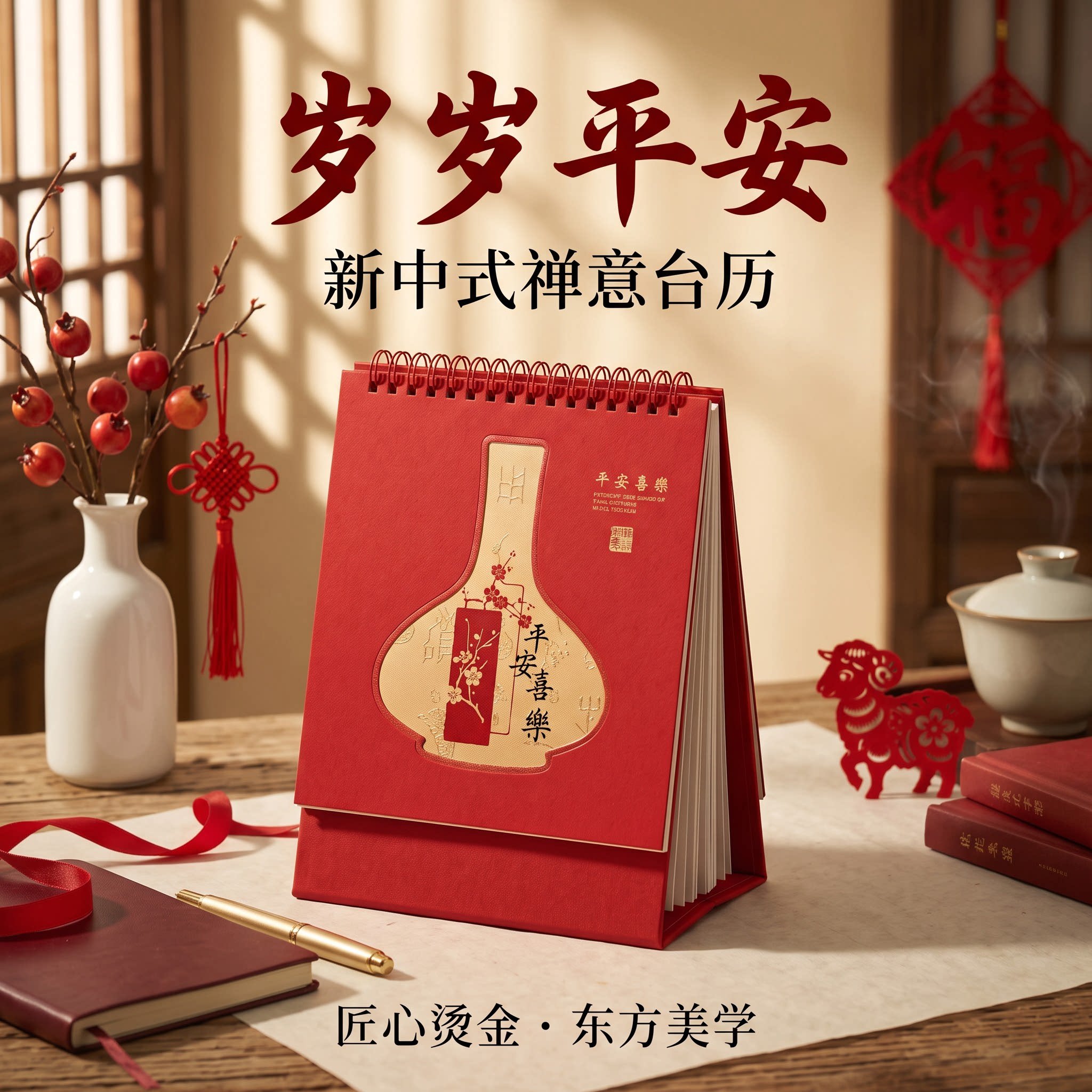 2027年台历创意纸质立体日历个性工艺摆件摆台办公桌书房客厅装饰新年礼物公司企业商务定制定做原创简约复古