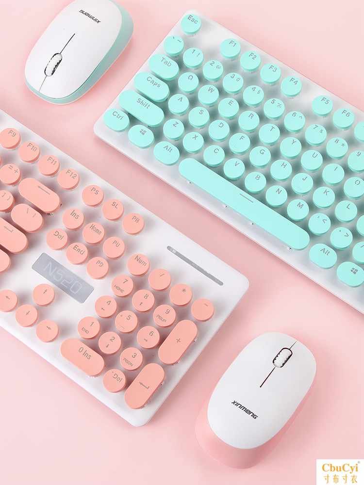 circular Retro girl student Wireless keyboard mouse suit computer to work in an office household Mute Desktop portable waterproof Light and thinin the Computer Hardware/Monitor/Computer Peripherals , Keyboards  category - from Buy2taobao.com to provide professional Taobao agent buy service