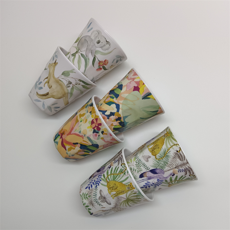 水杯洗漱杯动物油画密胺