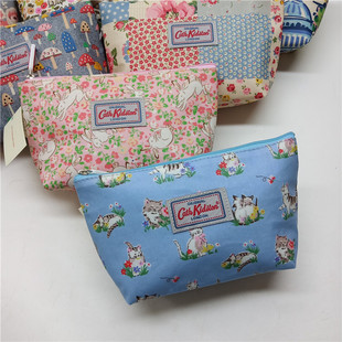 外贸出口防水油布小清新田园风碎花可爱小动物化妆包手拿包收纳包