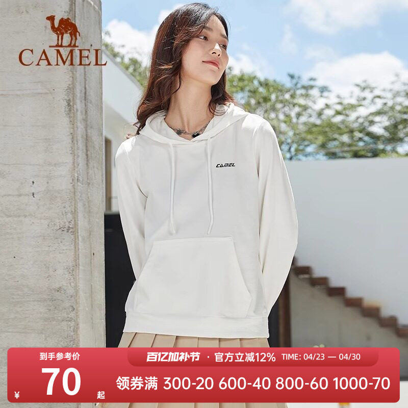 骆驼套头连帽卫衣女新款薄款情侣宽松休闲女装薄款运动服长袖上衣