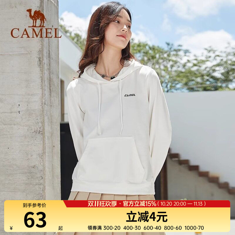 骆驼套头连帽卫衣女新款薄款情侣宽松休闲女装薄款运动服长袖上衣