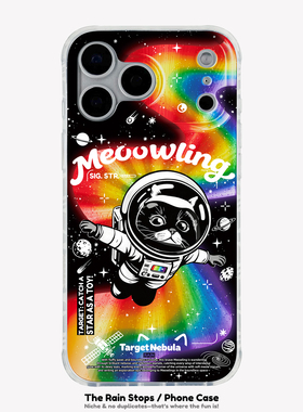 〈星河荡漾〉可爱猫猫宇航员宇宙星空镭射IMD双层小众新款17promax手机壳iphone1615pro14不撞款防摔保护软壳