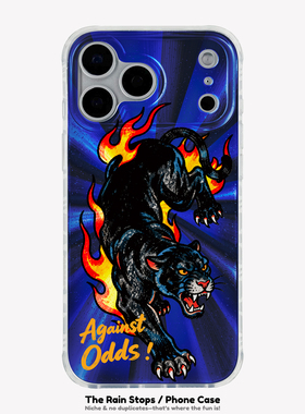 〈黑豹踏焰〉高级感欧美动物镭射IMD双层小众个性新款17promax手机壳iphone1615pro14不撞款防摔保护软壳套