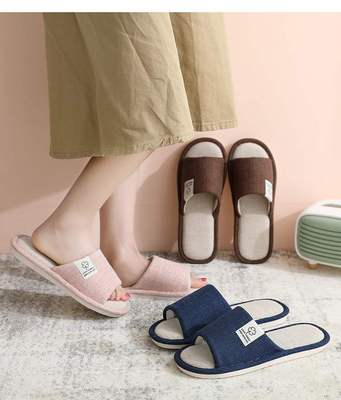 新款新品四季亚麻家用男女室内家居情侣春秋通用居家棉麻拖鞋春夏