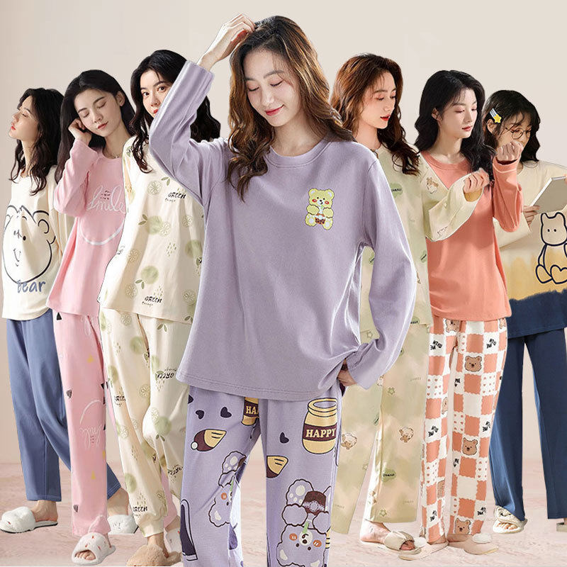 厂家直销春秋冬季新款纯棉睡衣女可爱卡通长袖套装休闲女士家居服,女士内衣/男士内衣/家居服,睡袍/浴袍,淘宝优惠券,粉丝福利购,淘宝优惠卷