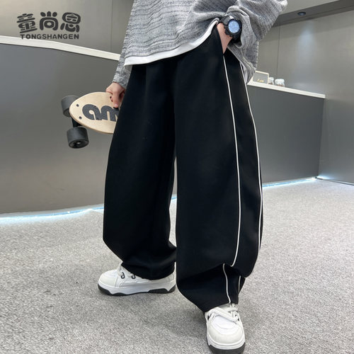 男童弯刀裤秋冬款宽松