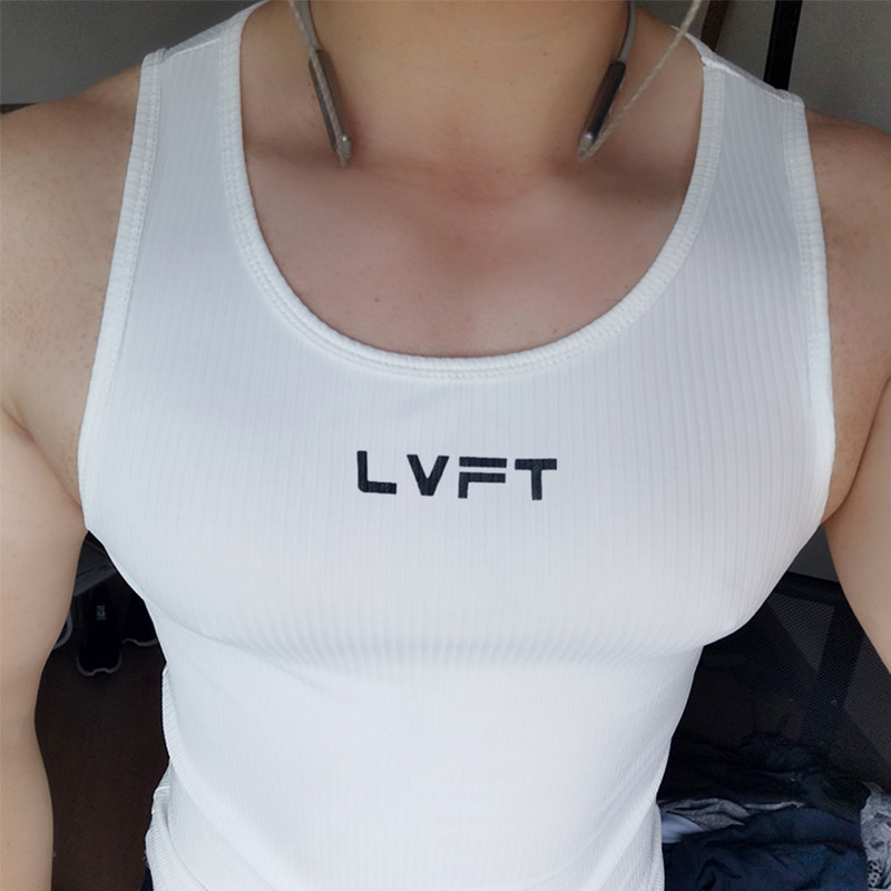 LVFT夏速干紧身弹力无袖背心运动跑步T恤男士潮健身衣服训练坎肩