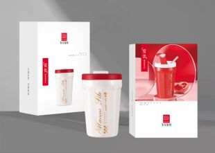 韦尔伯特TC-400陶瓷吸管杯带盖水杯男女咖啡牛奶燕麦杯子礼品定制