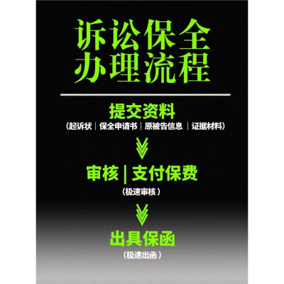 诉讼保全全流程指导保全申请书