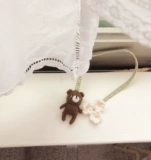 Брендовый плетеный мультяшный милый кролик ручной работы, булавка, брелок, Южная Корея, с медвежатами