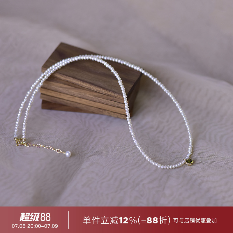 2-3mm天然淡水小米粒小珍珠项链