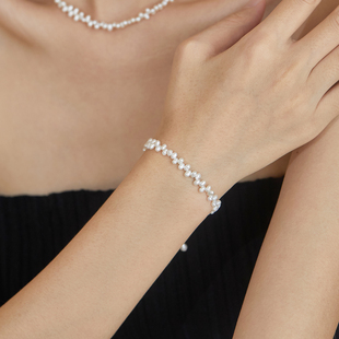 小立交 二八孔2-3mm淡水珍珠手链女新款简约气质手串闺蜜生日礼物