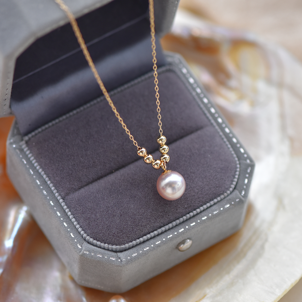 《六紫》淡水珍珠项链小