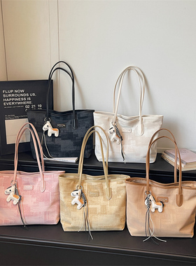 简约洋气托特包百搭时尚大容量通勤帆布包韩版休闲2026新款单肩包