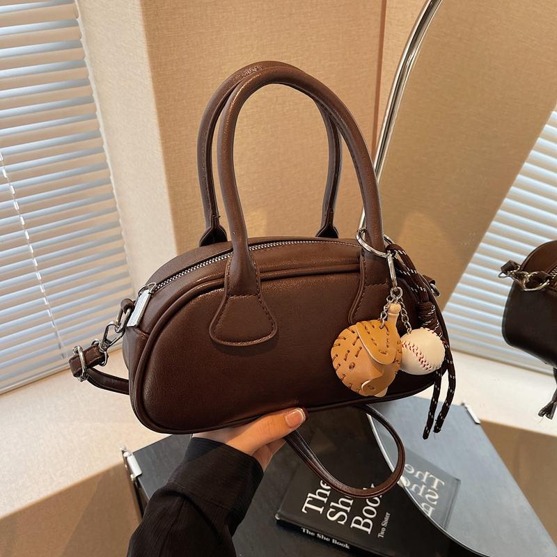 高级感美拉德复古小包包女2025新款秋冬季百搭斜挎包手提保龄球包